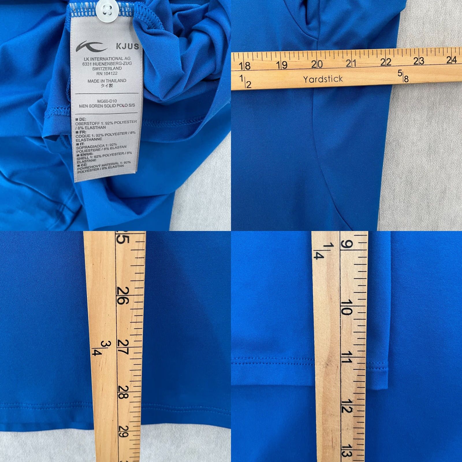 KJUS KJUS Polo Shirt The Patterson Country Club Golf Men Soren Solid Blue Adult Large Polo Shirt Size US L / EU 52-54 / 3 - 8 Thumbnail