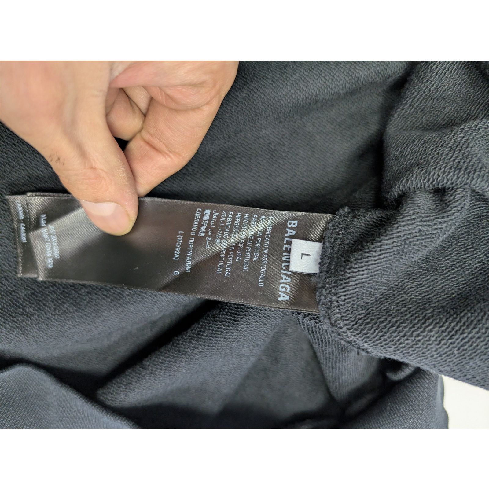 Balenciaga o1rshd1 Hand-Drawn Logo Cotton Hoodie in black Size US L / EU 52-54 / 3 - 17 Thumbnail