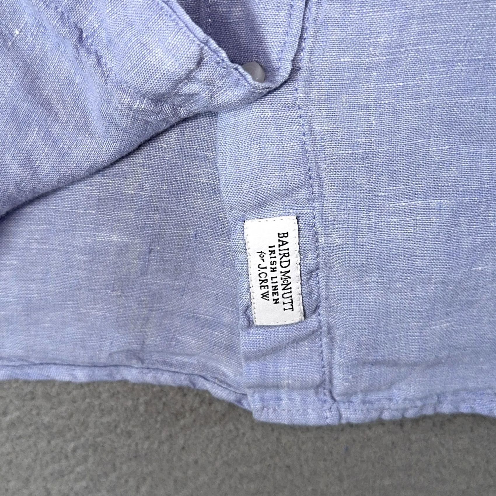 J.Crew J Crew Womens Shirt 2 Slim Blue Button Up Blouse Linen Size XS / US 0-2 / IT 36-38 - 4 Thumbnail