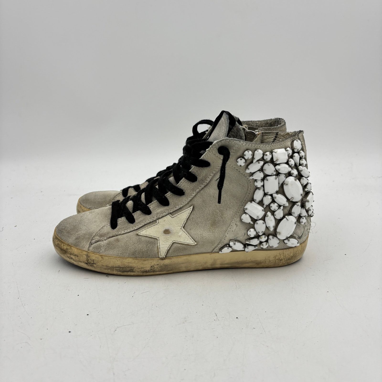 Golden Goose Golden Goose Francy Embelished Stones Hi Top Suede 39 US 9 Size US 9 / IT 39 - 5 Thumbnail