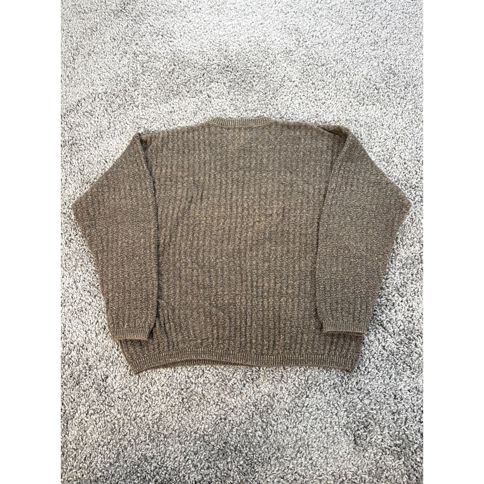 Bill Blass VINTAGE Bill Blass Sweater Mens Large Brown Chunky-Knit Henley Button 90s Kentucky? Size US L / EU 52-54 / 3 - 5 Thumbnail