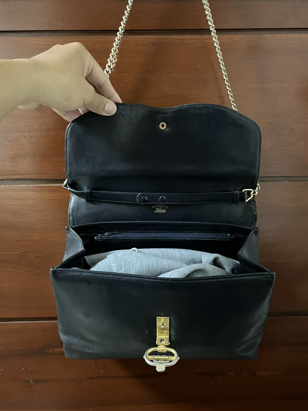 Gucci RARE Vintage Gucci made in italy blue leather shoulder bag Size ONE SIZE - 7 Thumbnail