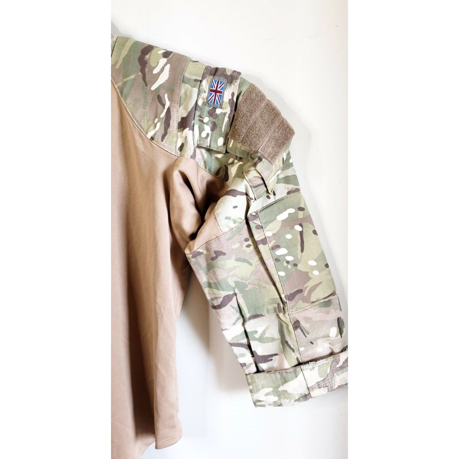 Vintage British Military Issue Men's M Tactical Camo Shirt Padded Elbows Shoulders Flag Size US M / EU 48-50 / 2 - 3 Thumbnail