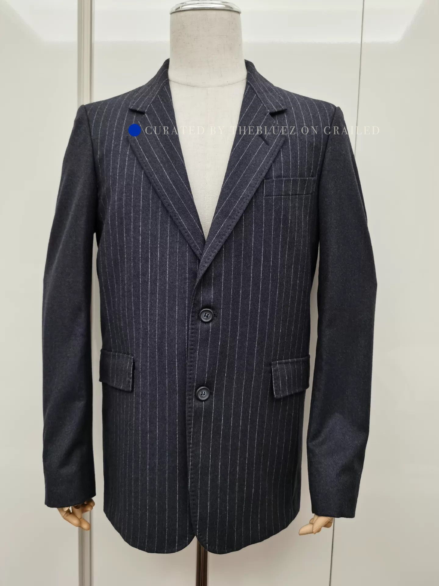 Jean Paul Gaultier Striped Wool Blazer in Blue Size US M / EU 48-50 / 2 - 1 Thumbnail