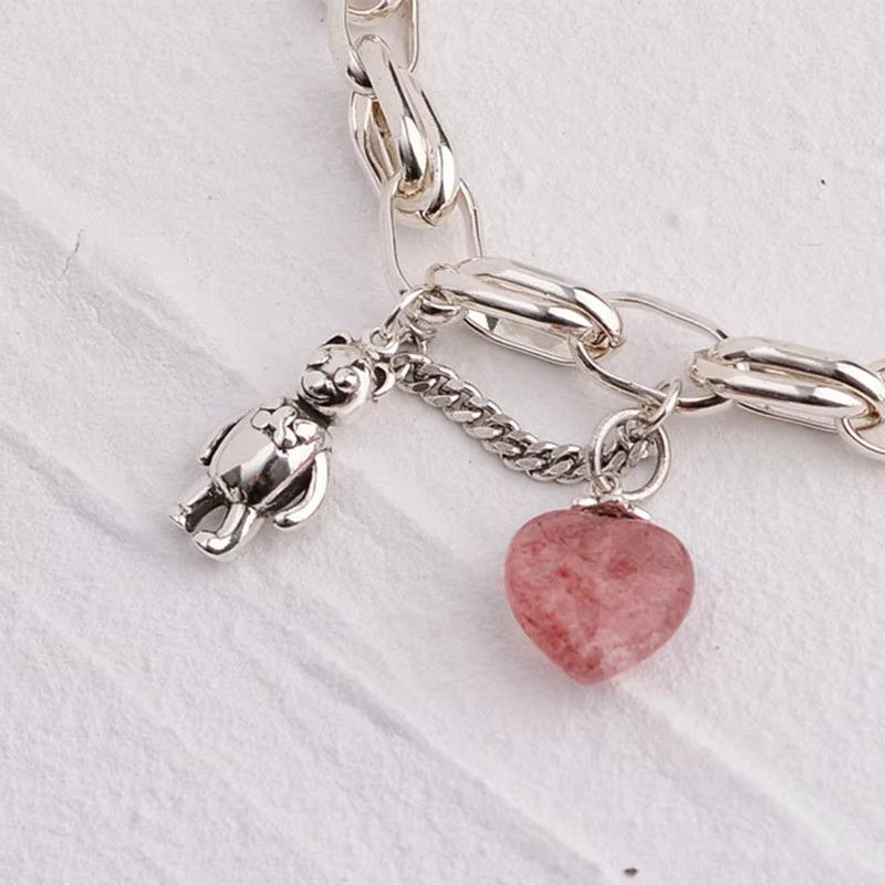 Jewelry Sweet Cute Bear Tassel Strawberry Bracelets Size ONE SIZE - 4 Thumbnail
