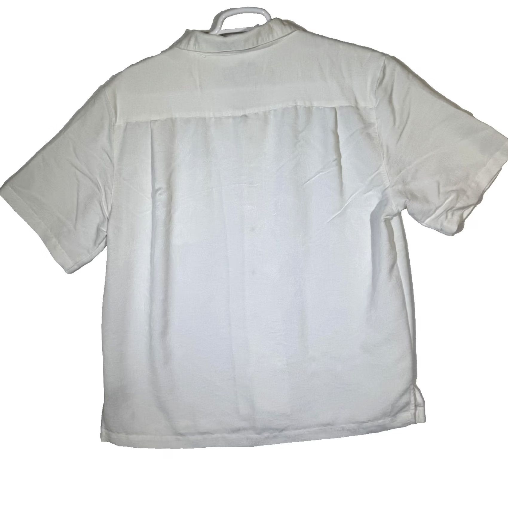 Vintage Caribbean Joe Shirt Mens XL White Camp Cuban Collar Button Front Pocket Jacquard Size US XL / EU 56 / 4 - 2 Thumbnail