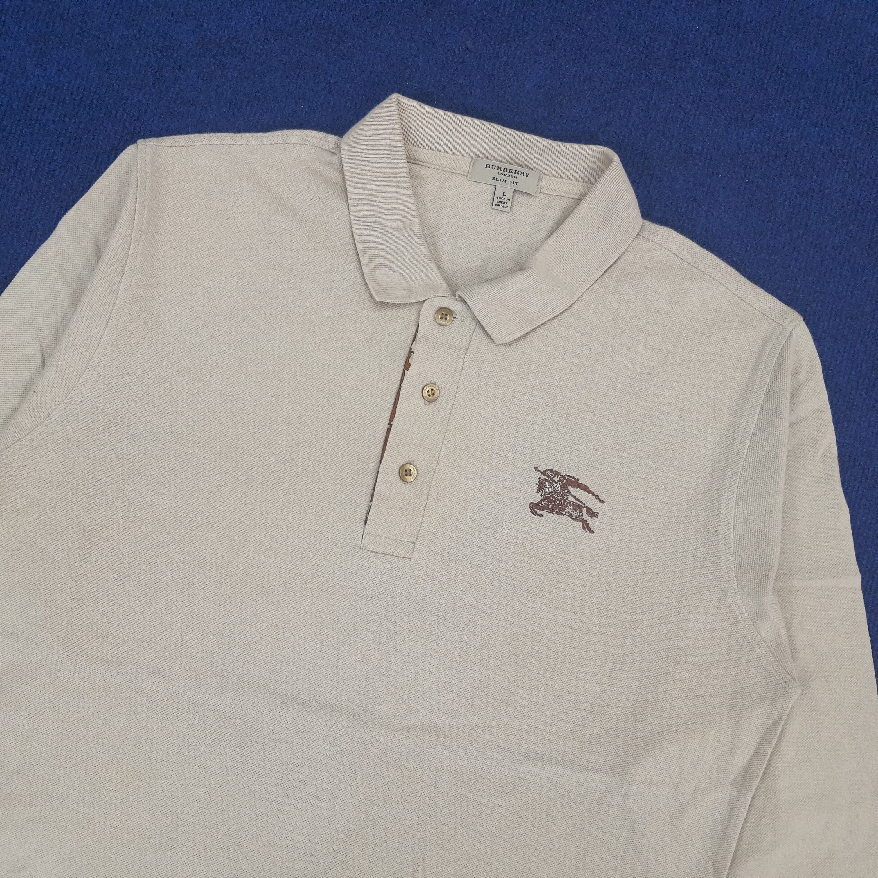 Burberry × Vintage Vintage Burberry London Long Sleeve Polo Shirt Size US L / EU 52-54 / 3 - 2 Thumbnail
