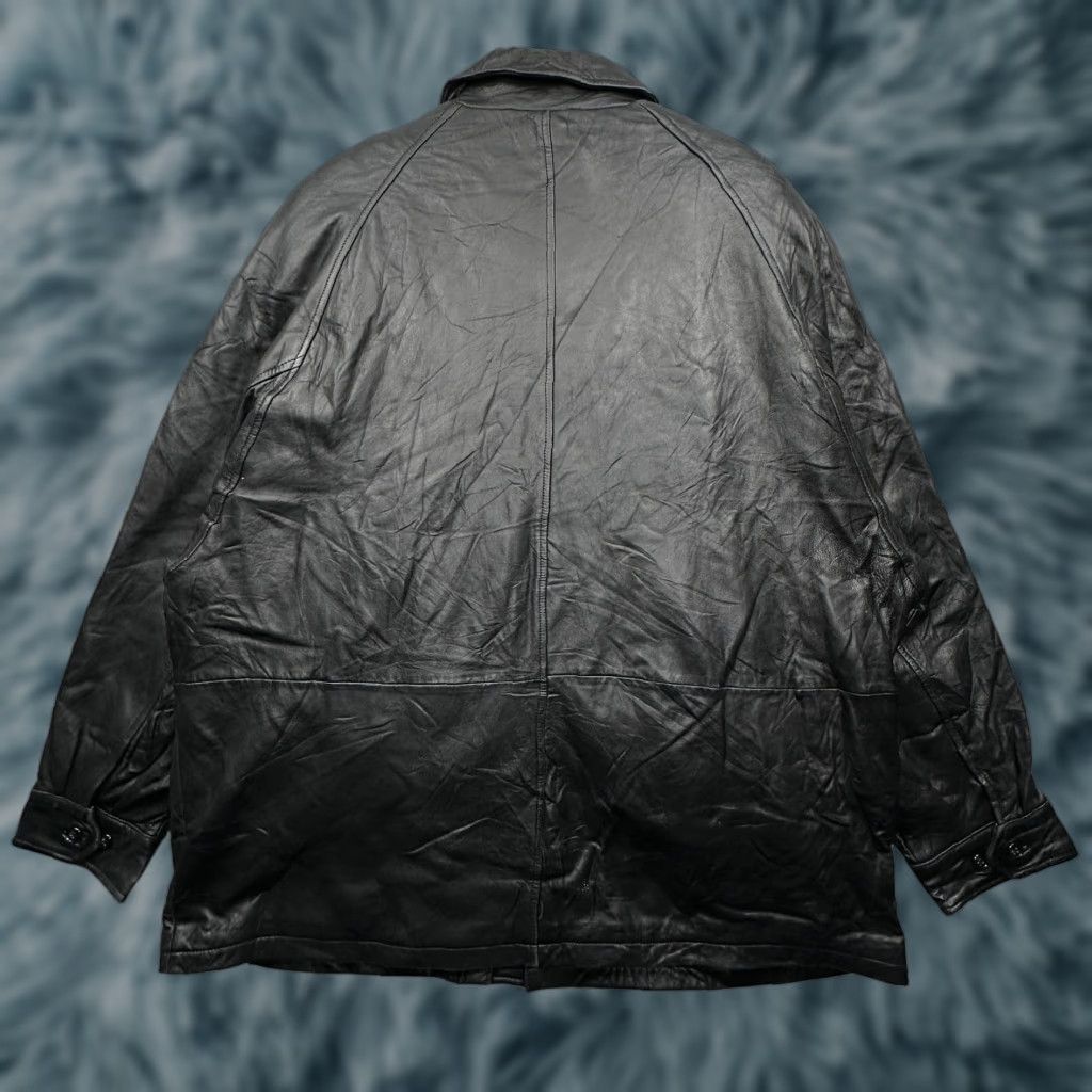 Vintage J Park Couture Quilt Lined Leather Jacket Coat Mens XL Black Pockets Size US XL / EU 56 / 4 - 1 Thumbnail
