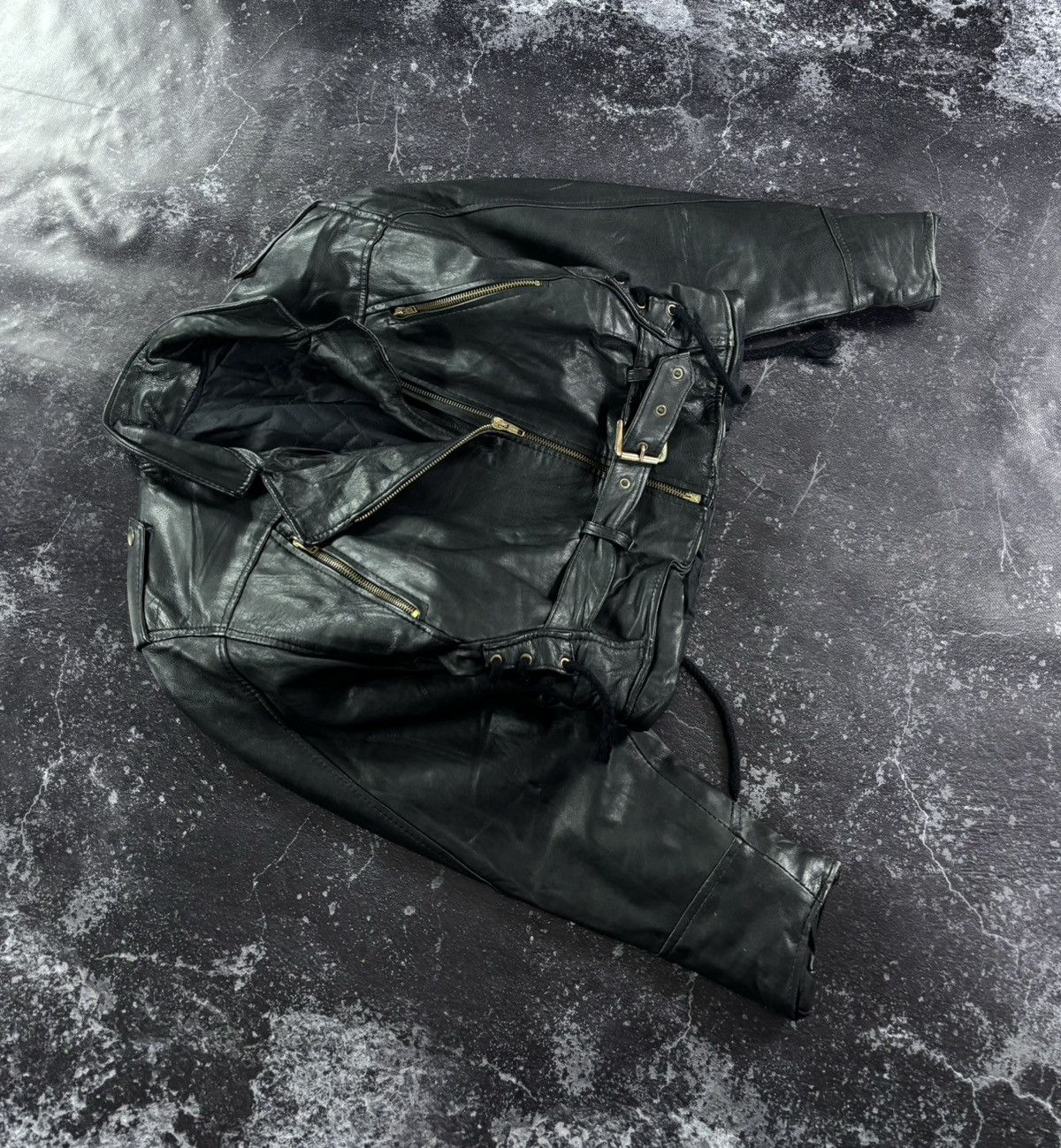 Vintage Vintage Leather biker jacket Size S / US 4 / IT 40 - 4 Thumbnail