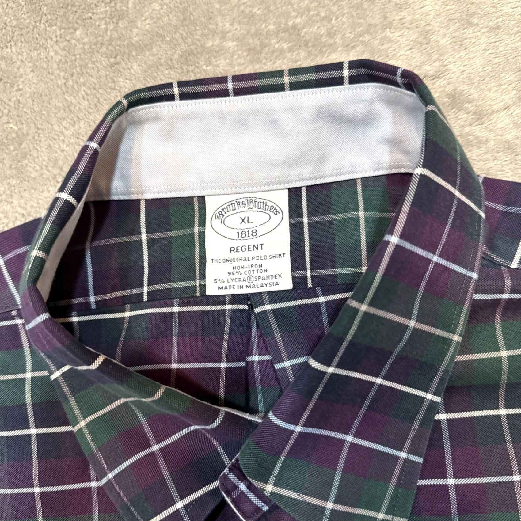 Brooks Brothers Brooks Brothers Shirt Men XL Green Purple Regent Button-Down Logo Plaid Shirt Size US XL / EU 56 / 4 - 3 Thumbnail