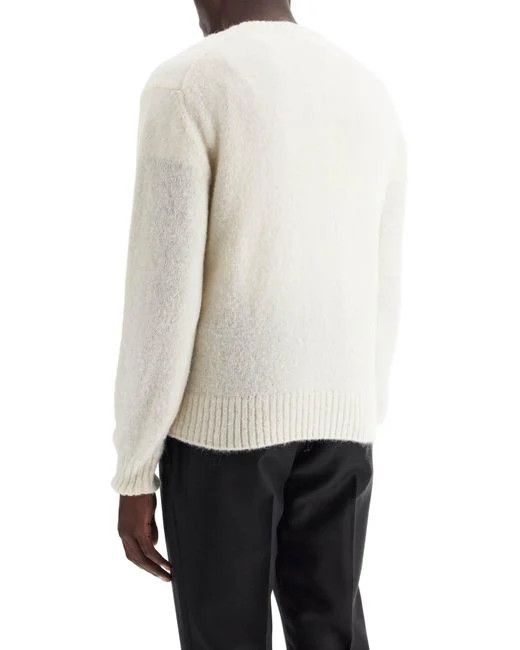 Tom Ford o1loc1c0724 TFK110 Alpaca Crewneck Sweater in White Size US L / EU 52-54 / 3 - 4 Thumbnail