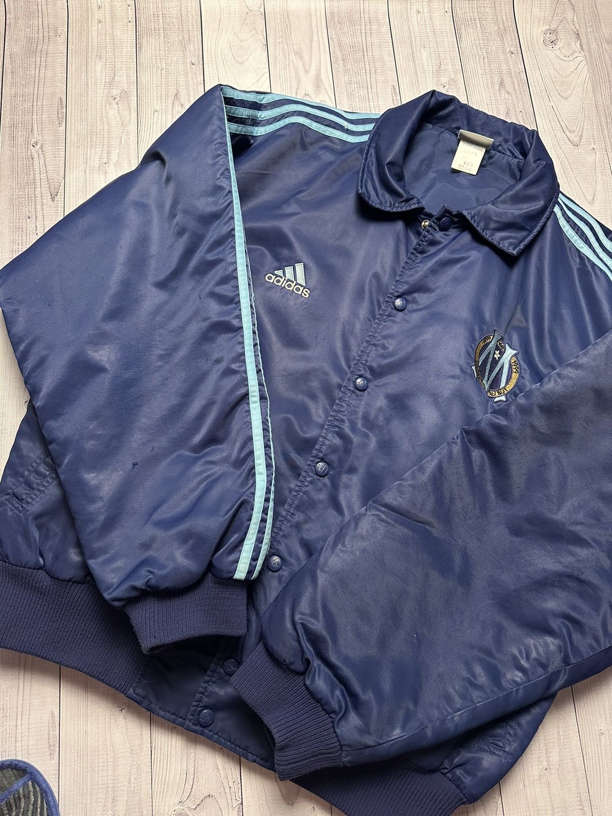 Adidas × Vintage Vintage adidas Olympic de Marseille jacket bomber size XL Size US XL / EU 56 / 4 - 13 Thumbnail