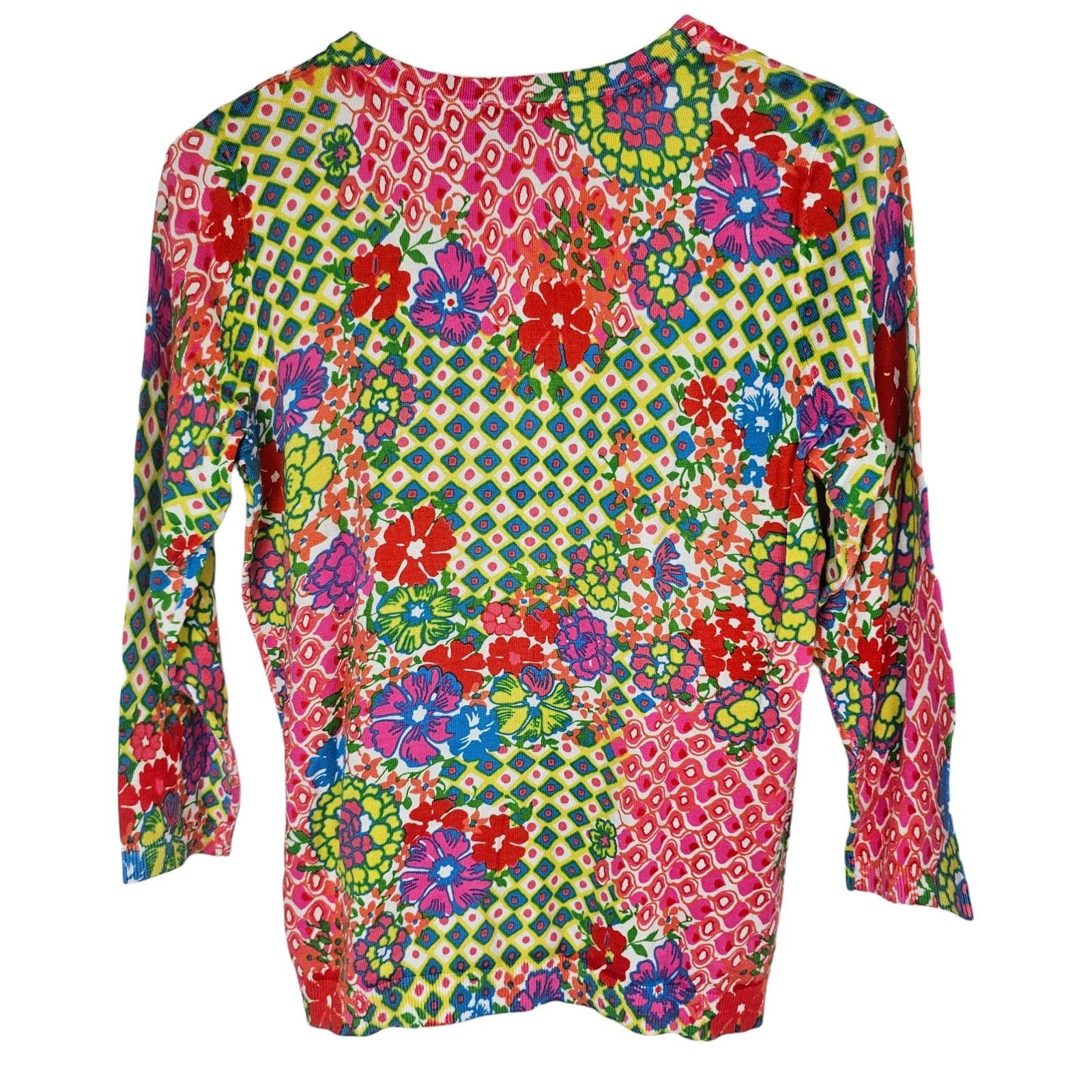 Robert Talbott Talbots Womens Floral Sweater Size S Crewneck Abstract Size S / US 4 / IT 40 - 9 Thumbnail