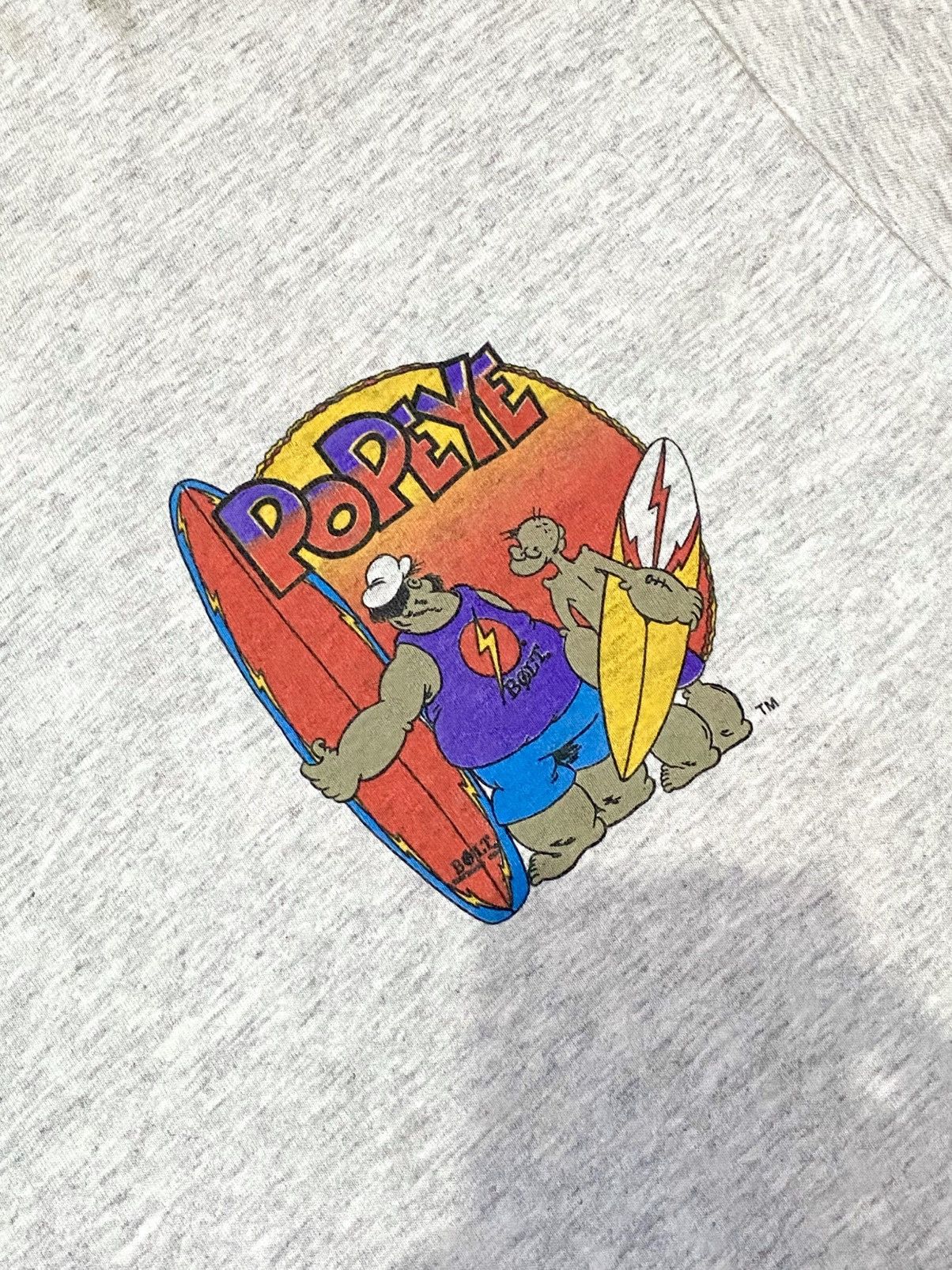 Cartoon Network × Lightning Bolt × Vintage Vintage 1994 Popeye & Brutus Surfboard Tshirt Lightning Bolt Size US L / EU 52-54 / 3 - 9 Thumbnail