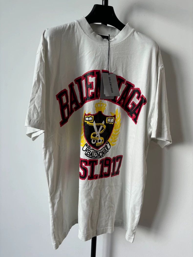 Balenciaga Logo Print Short Sleeve T-Shirt - dmc