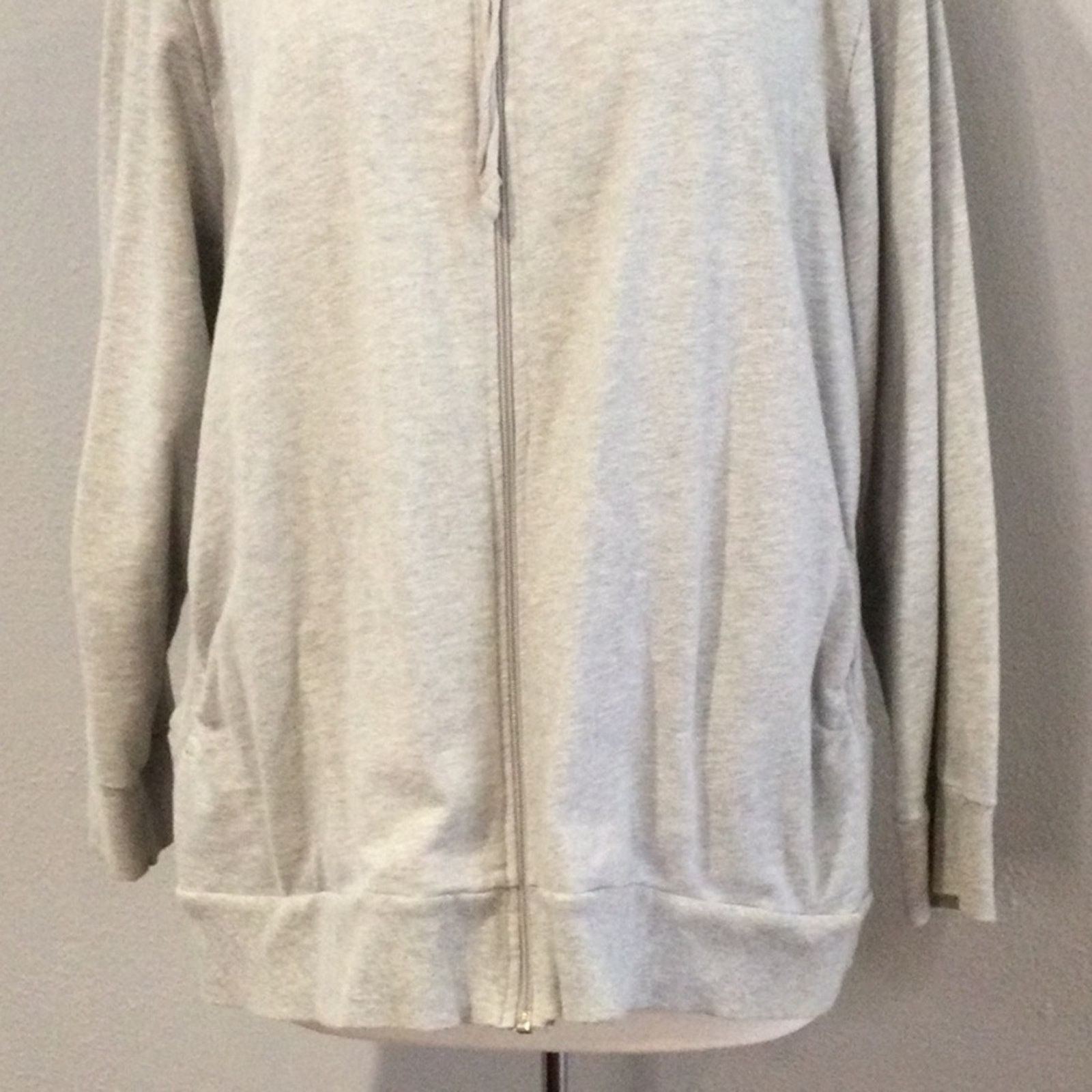 Other Just My Size Gray Full Zip Jacket w/Pockets 2X (18W/20W) Size XXL / US 16-18 / IT 52-54 - 3 Thumbnail