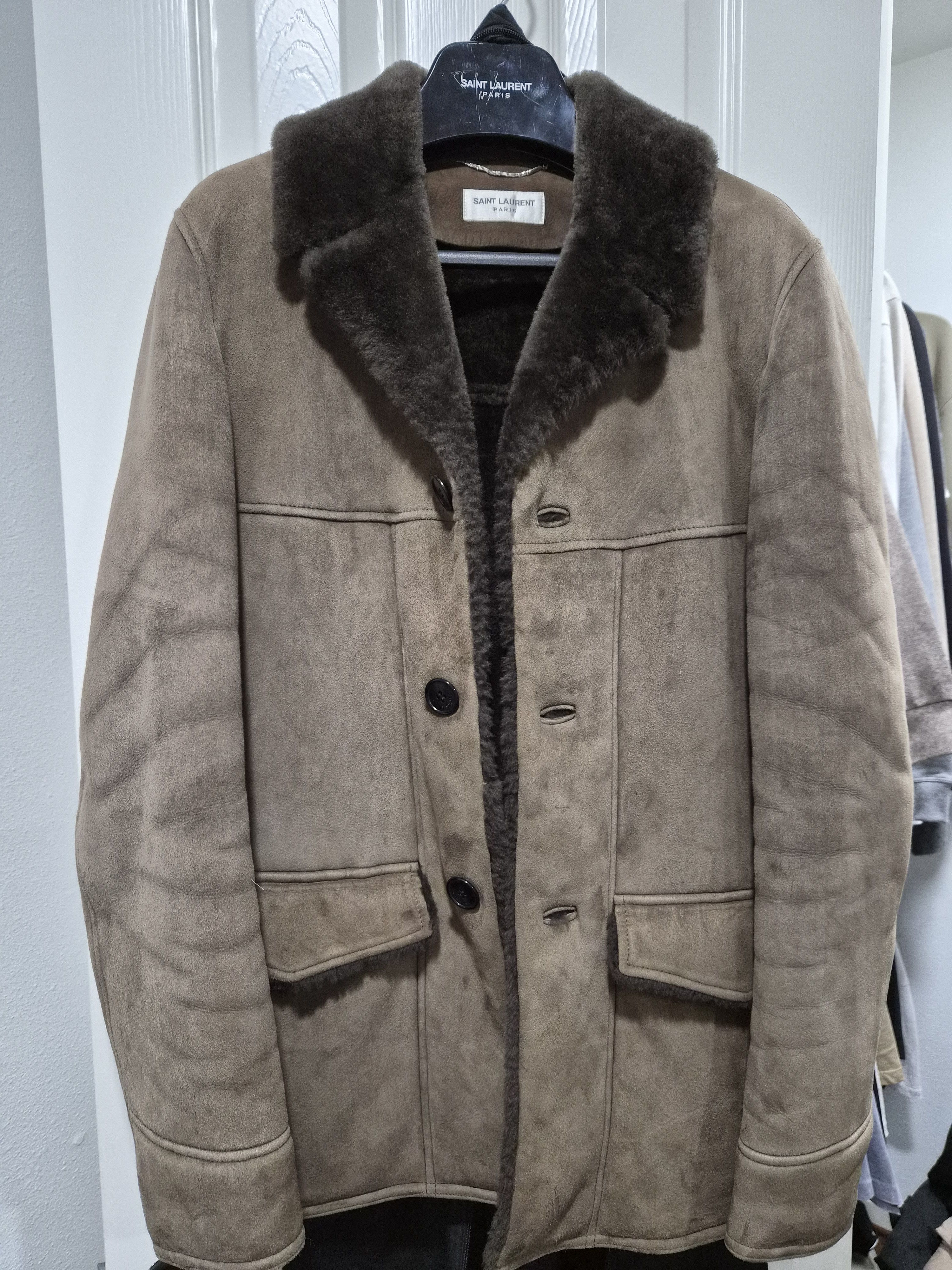Hedi Slimane × Saint Laurent Paris FW 2013 shearling coat Size US M / EU 48-50 / 2 - 24 Thumbnail