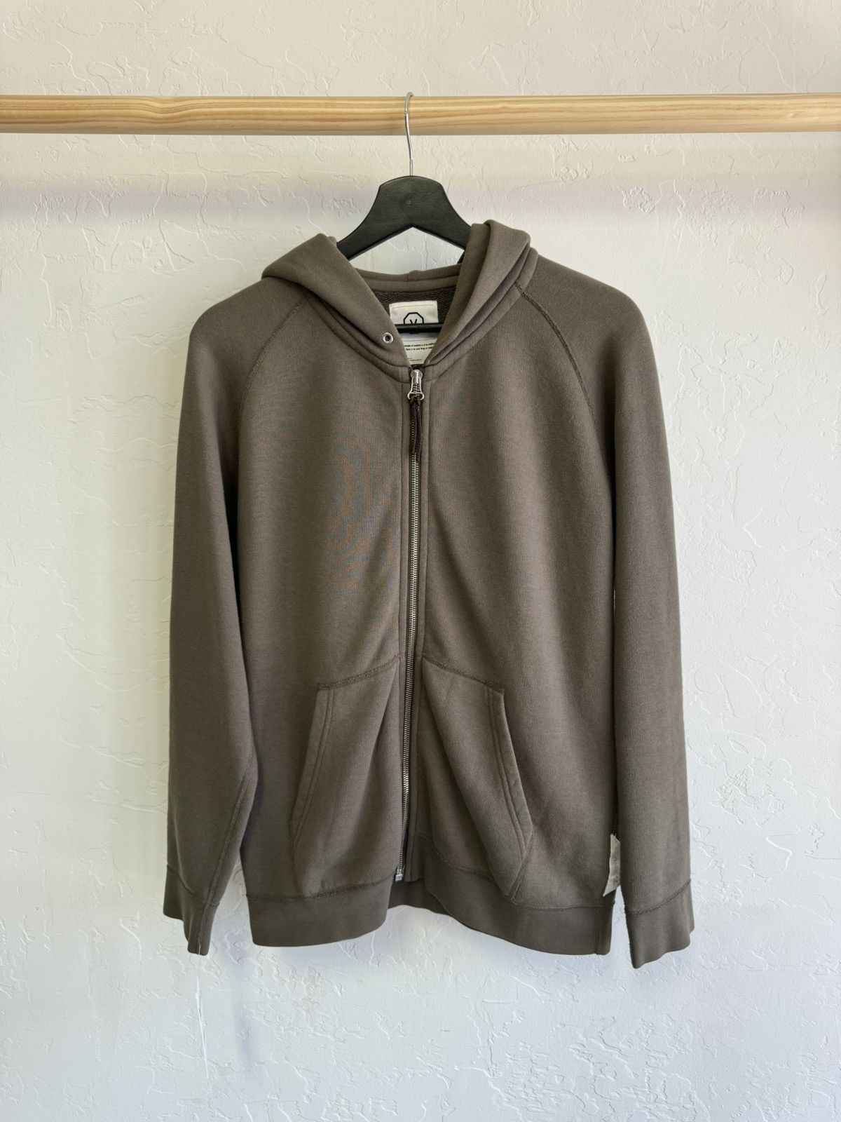 image of Visvim Zip Up Hoodie in Mud Grey, Men's (Size Small)