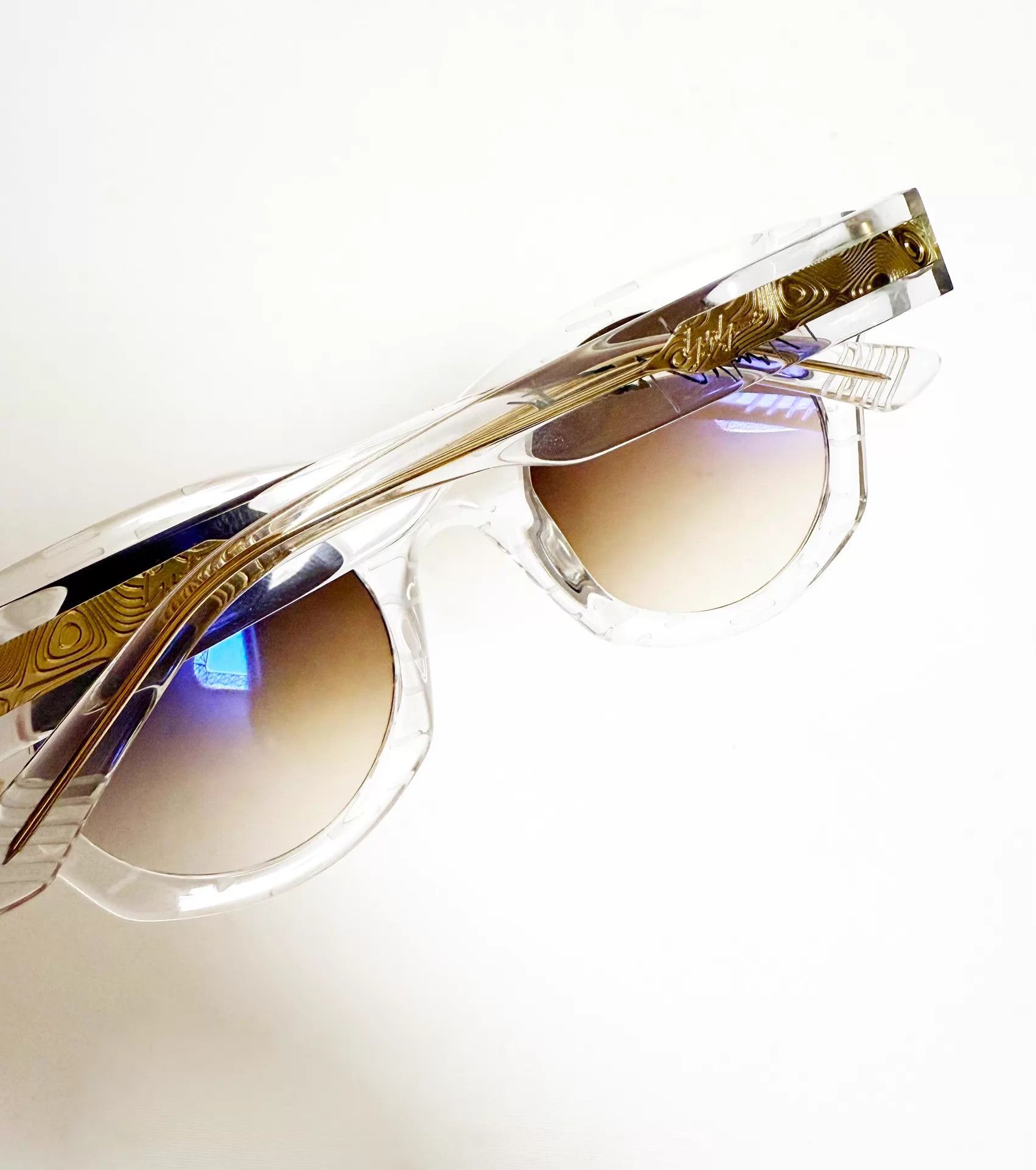 Yohji Yamamoto Yohji Yamamoto slook 003 clear acetate brown lens gold Size ONE SIZE - 5 Thumbnail