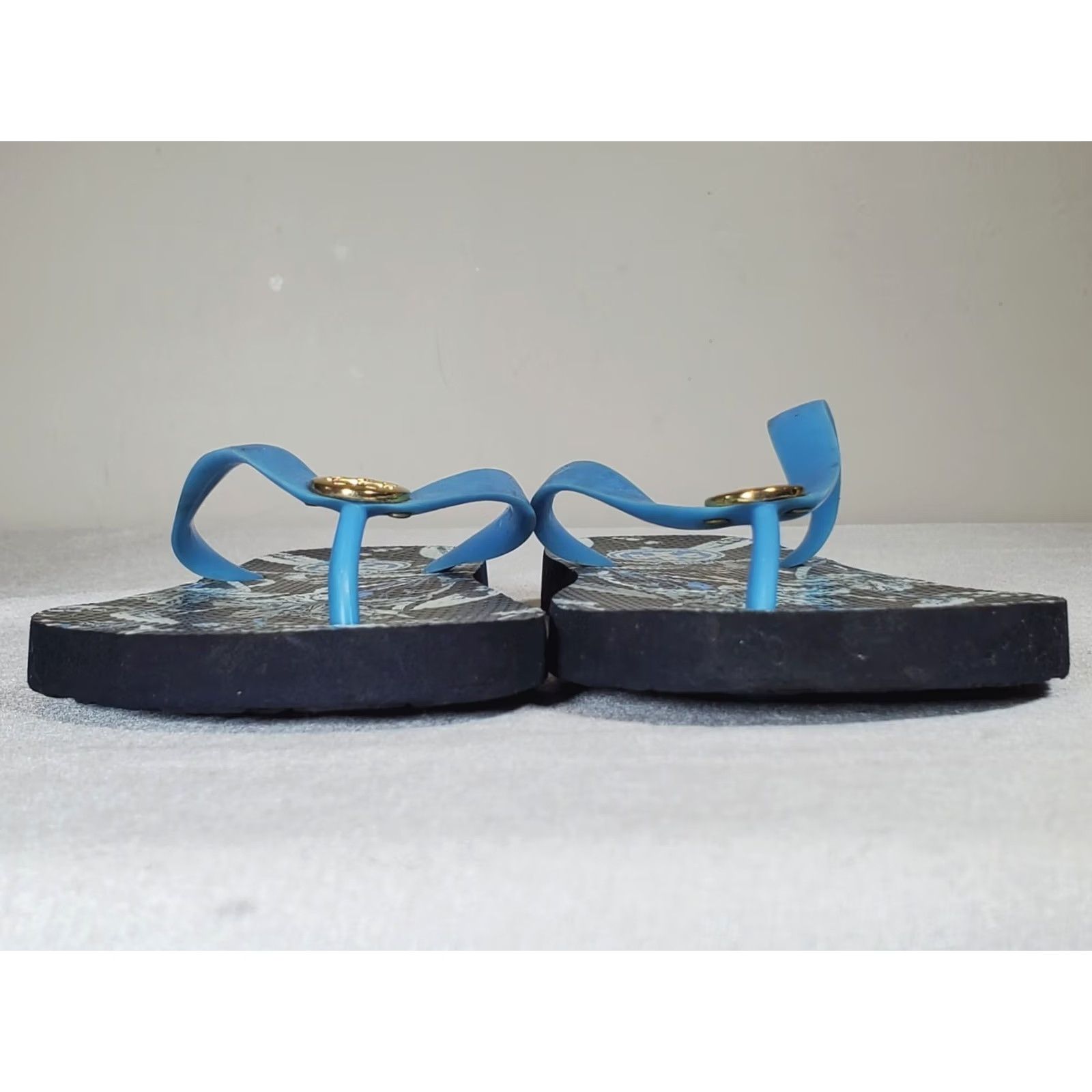 Tory Burch Tory Burch Thin Flip Flop Sandals Floral Print Gold Logo Womens US 9 M -Vintage Size US 9 / IT 39 - 4 Thumbnail