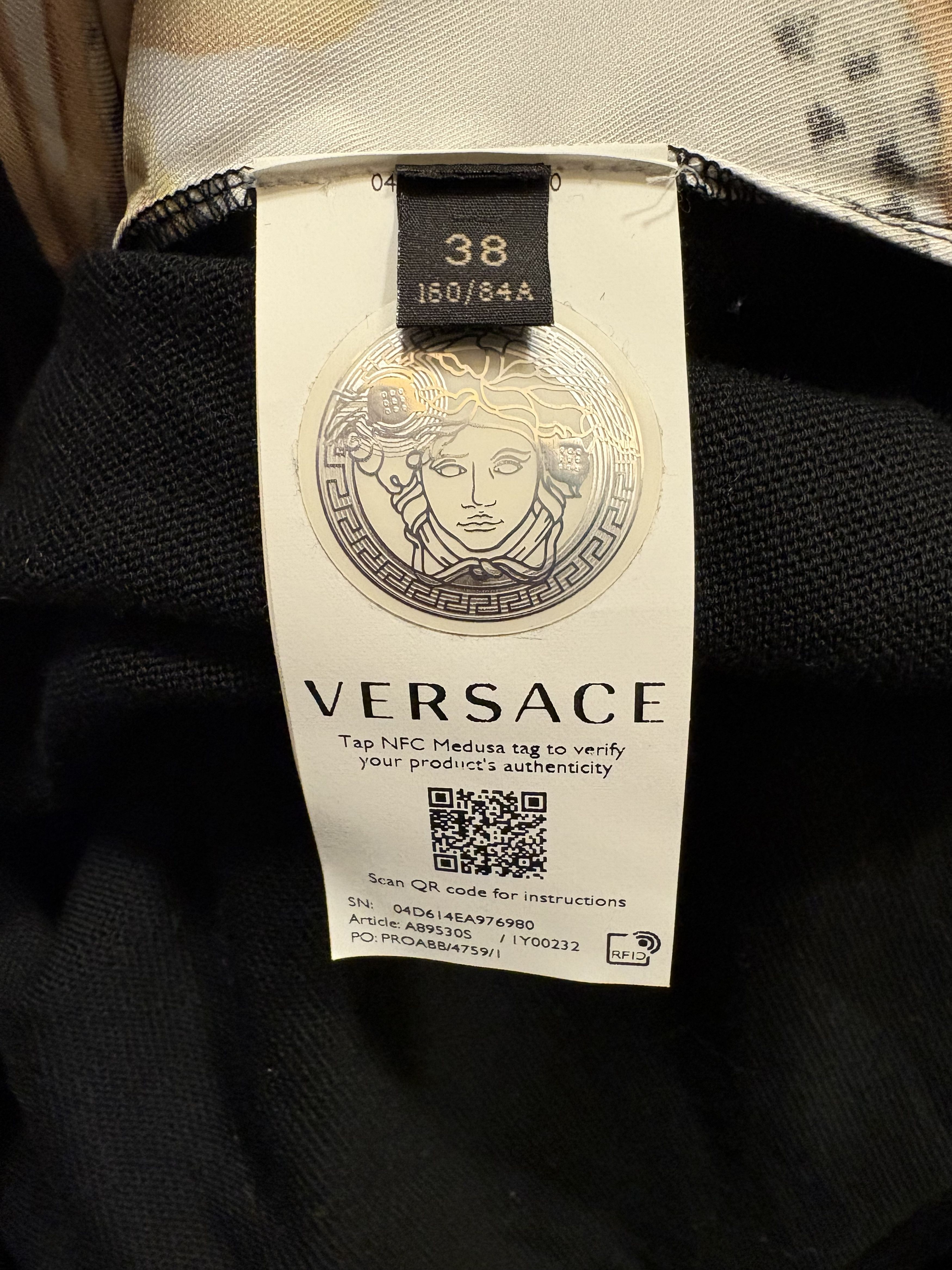 Versace Black and Gold Medusa Tag Size XS / US 0-2 / IT 36-38 - 3 Thumbnail