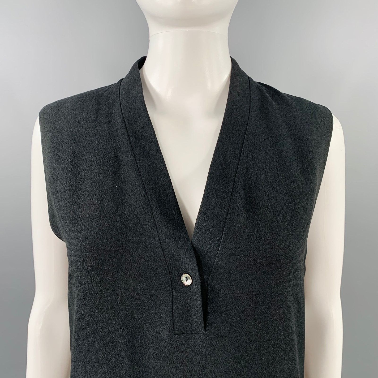 Lanvin LANVIN Size 4 Black Acetate Blend Sheath Dress Size S / US 4 / IT 40 - 2 Thumbnail