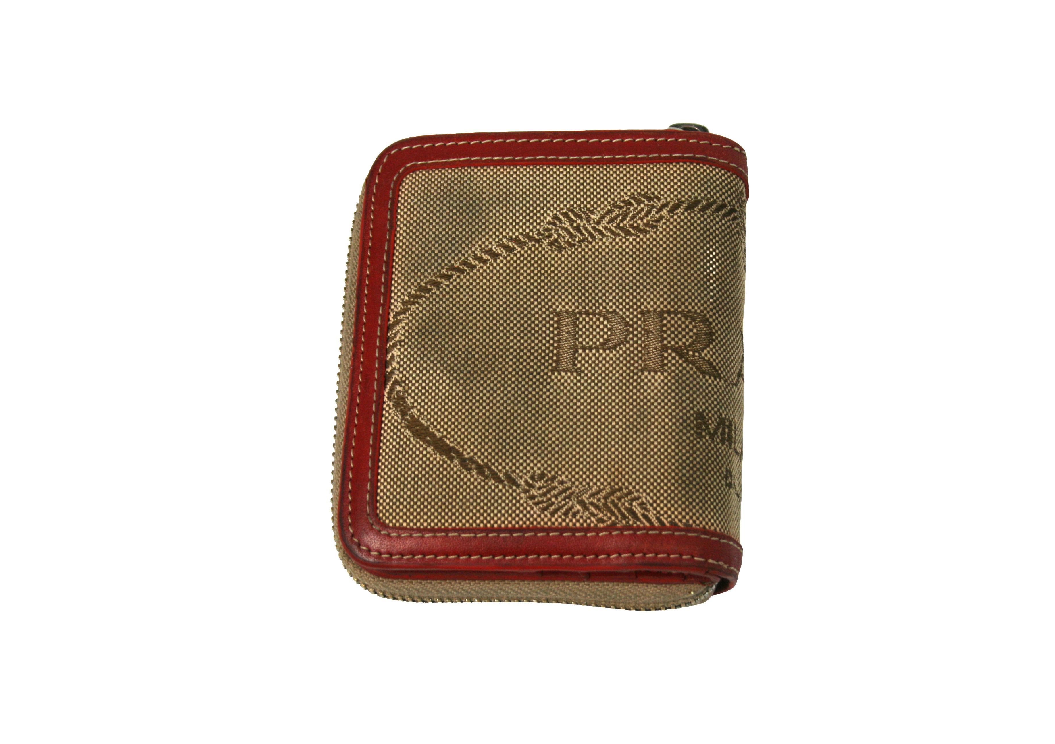 Prada 90S Big Logo Jacquard Wallet Vintage Size ONE SIZE - 1 Thumbnail