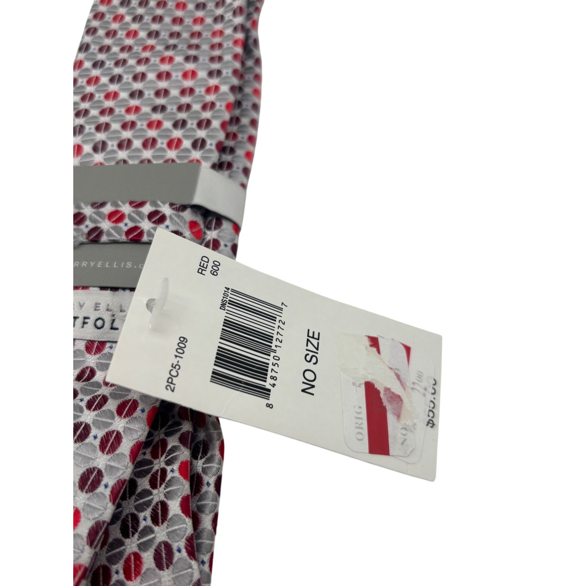 Perry Ellis Perry Ellis Portfolio Geometric Pattern Silk Necktie, Red, O Size ONE SIZE - 9 Thumbnail