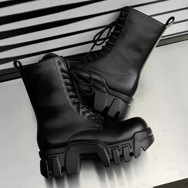 Japanese Brand Premium Cow Leather Cyberpunk Platform Combat Boots Size US 8 / EU 41 - 6 Thumbnail