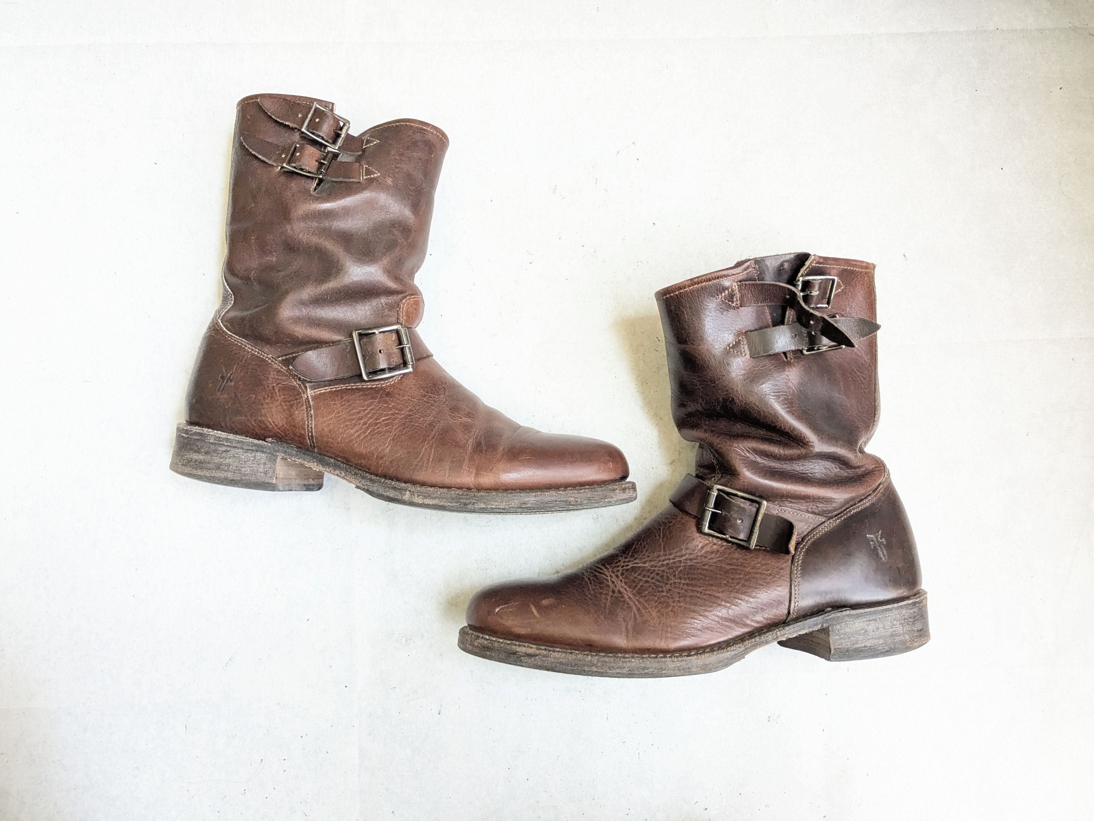 Frye Frye Engineer Boots Brown 10 M Leather Buckle Size US 10 / EU 43 - 1 Thumbnail