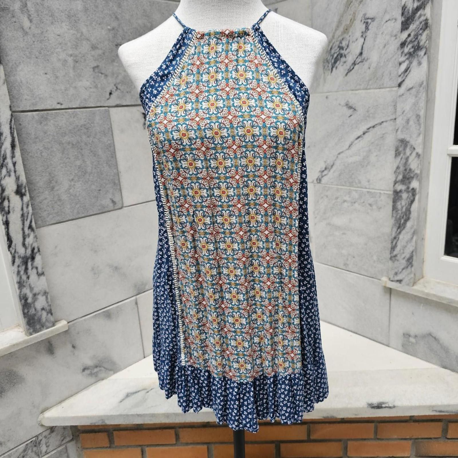 Designer Umgee U.S.A. Women's Floral Print Halter Dress Size S / US 4 / IT 40 - 2 Thumbnail