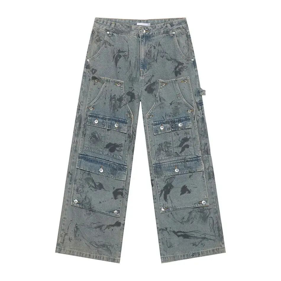 Japanese Brand Retro pocket loose wide leg jeans Size US 32 / EU 48 - 3 Thumbnail