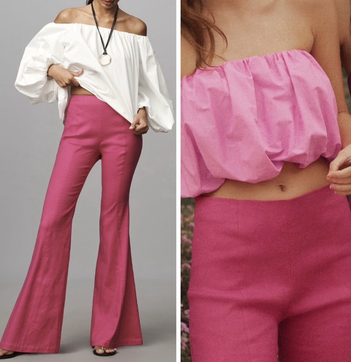 Anthropologie Anthropologie Linen Blend Flare Pants, Size 6 Size 28" / US 6 / IT 42 - 1 Thumbnail
