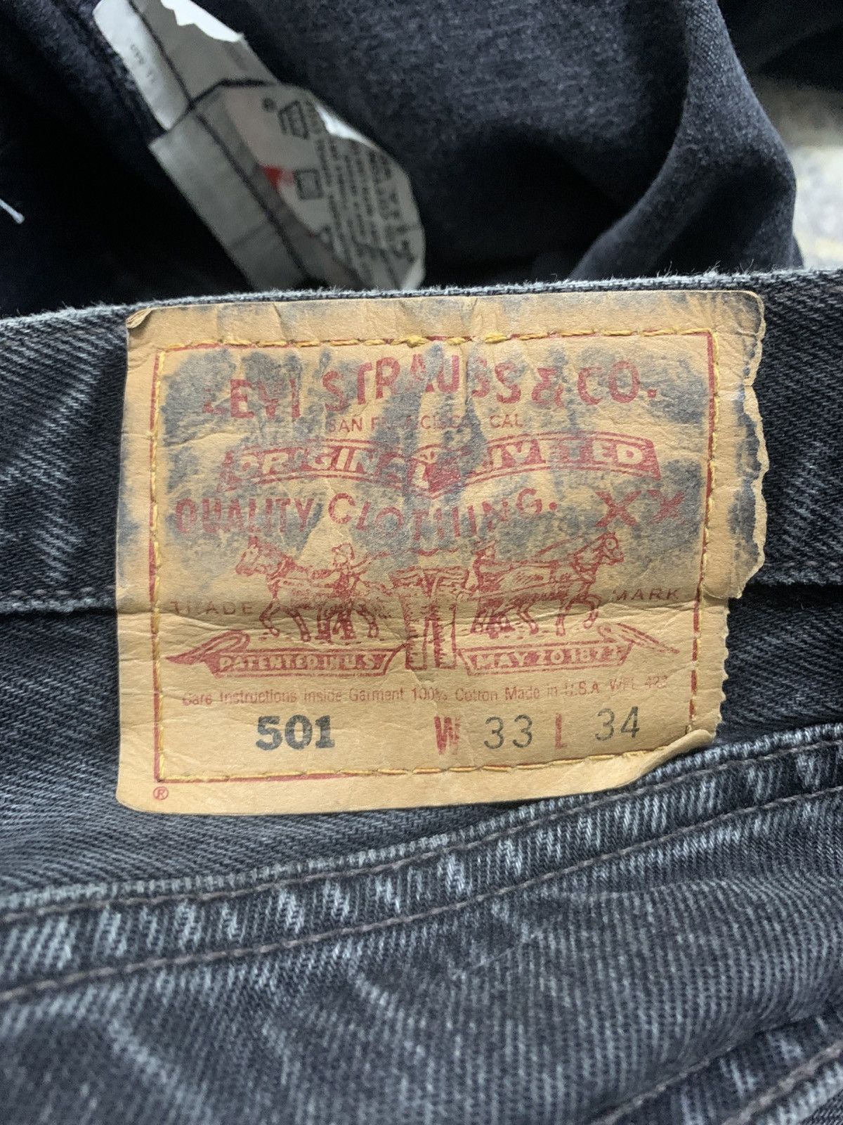 Levi's Vintage Levis 501 Levis Super Black Faded Jeans W32 Size US 32 / EU 48 - 12 Thumbnail
