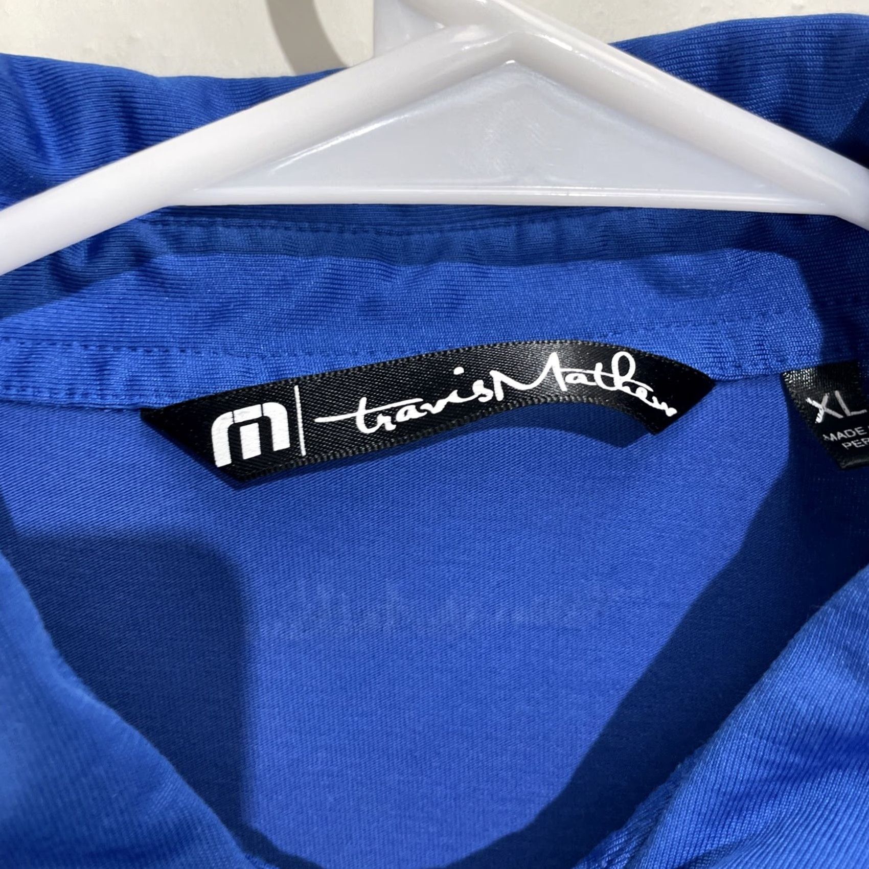 TravisMathew Travis Matthew Polo Shirt XL Men Short Sleeve Knit Striped Blue Logo Embroidered Button Collared Golf Shirt Size US XL / EU 56 / 4 - 2 Thumbnail