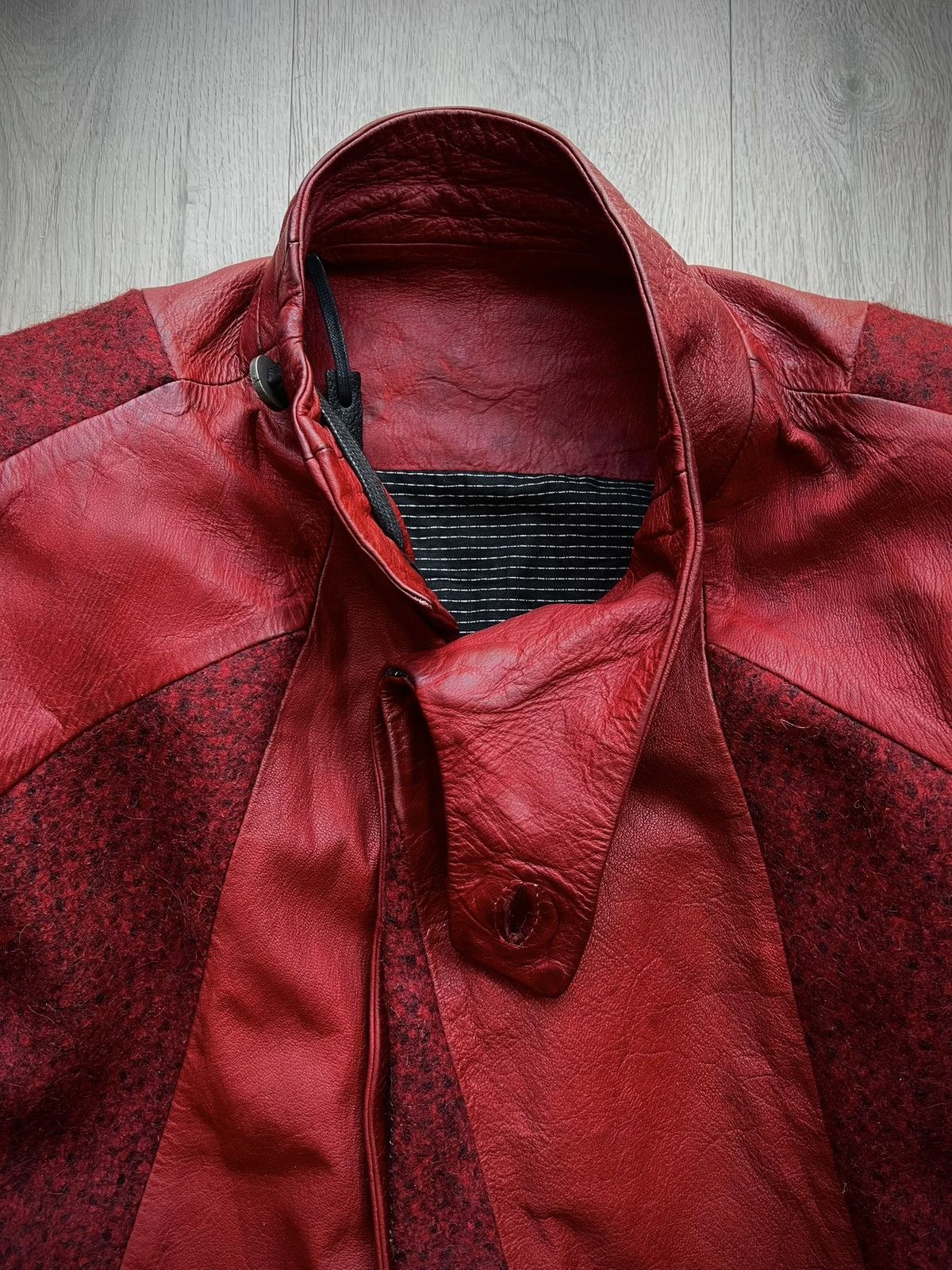 Boris Bidjan Saberi Boris Bidjan Saberi Fw15 Hybrid waxed horse leather jacket Size US M / EU 48-50 / 2 - 4 Thumbnail