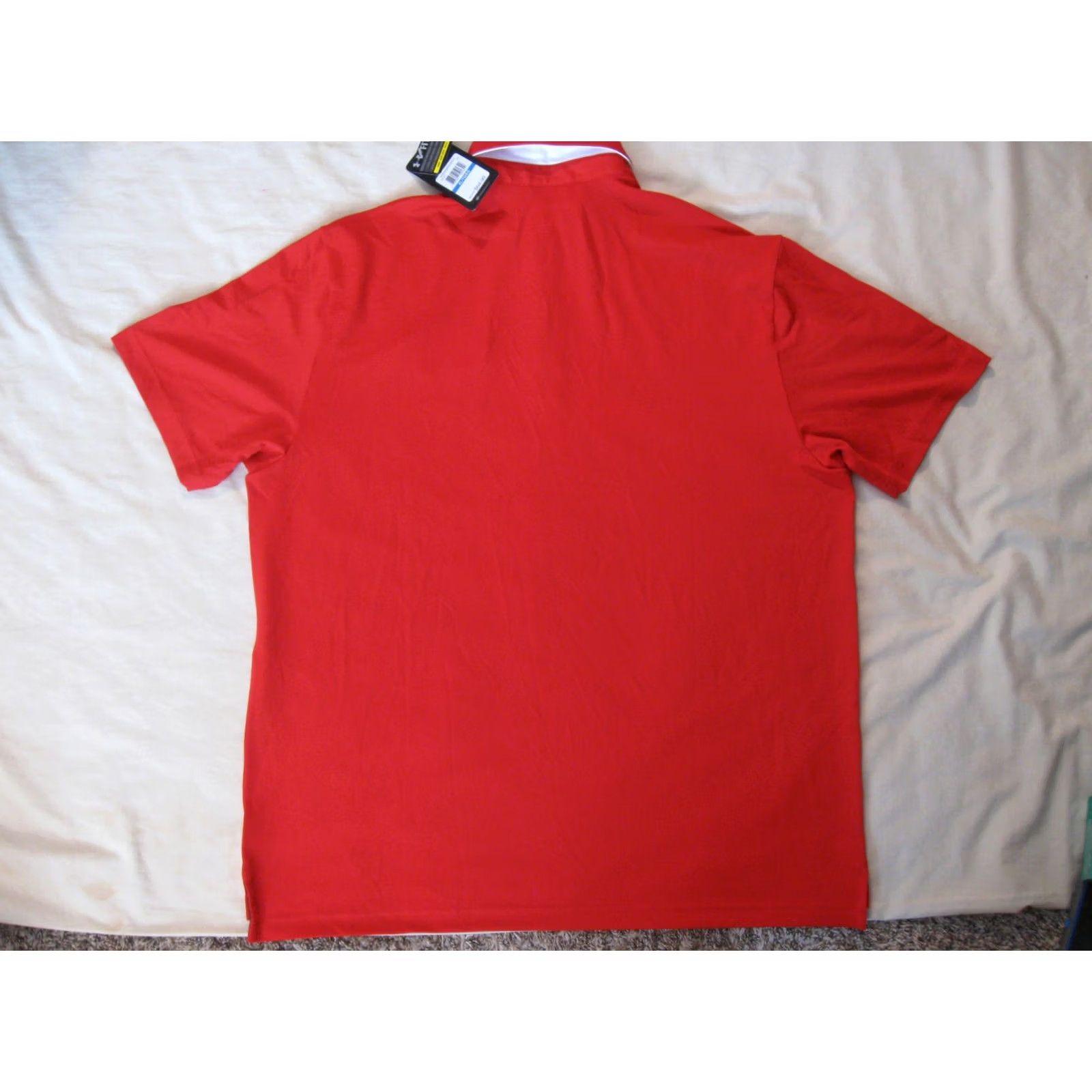 Under Armour Under Armour Polo Shirt Mens XL Red Cars Golf 100% Polyester Striped Casual Under Armour HeatGear Polo shirt Size US XL / EU 56 / 4 - 4 Thumbnail