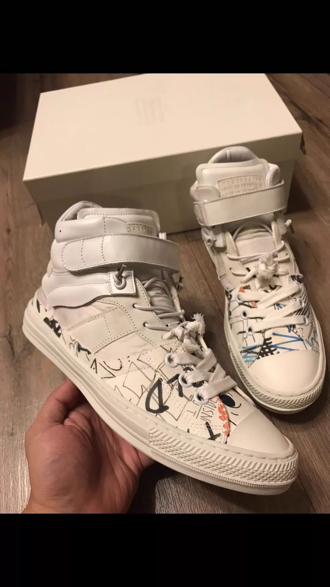 MM6 MM6 Decon Graffiti Velcro High-Top Sneakers EU42 Size US 9 / EU 42 - 2 Thumbnail