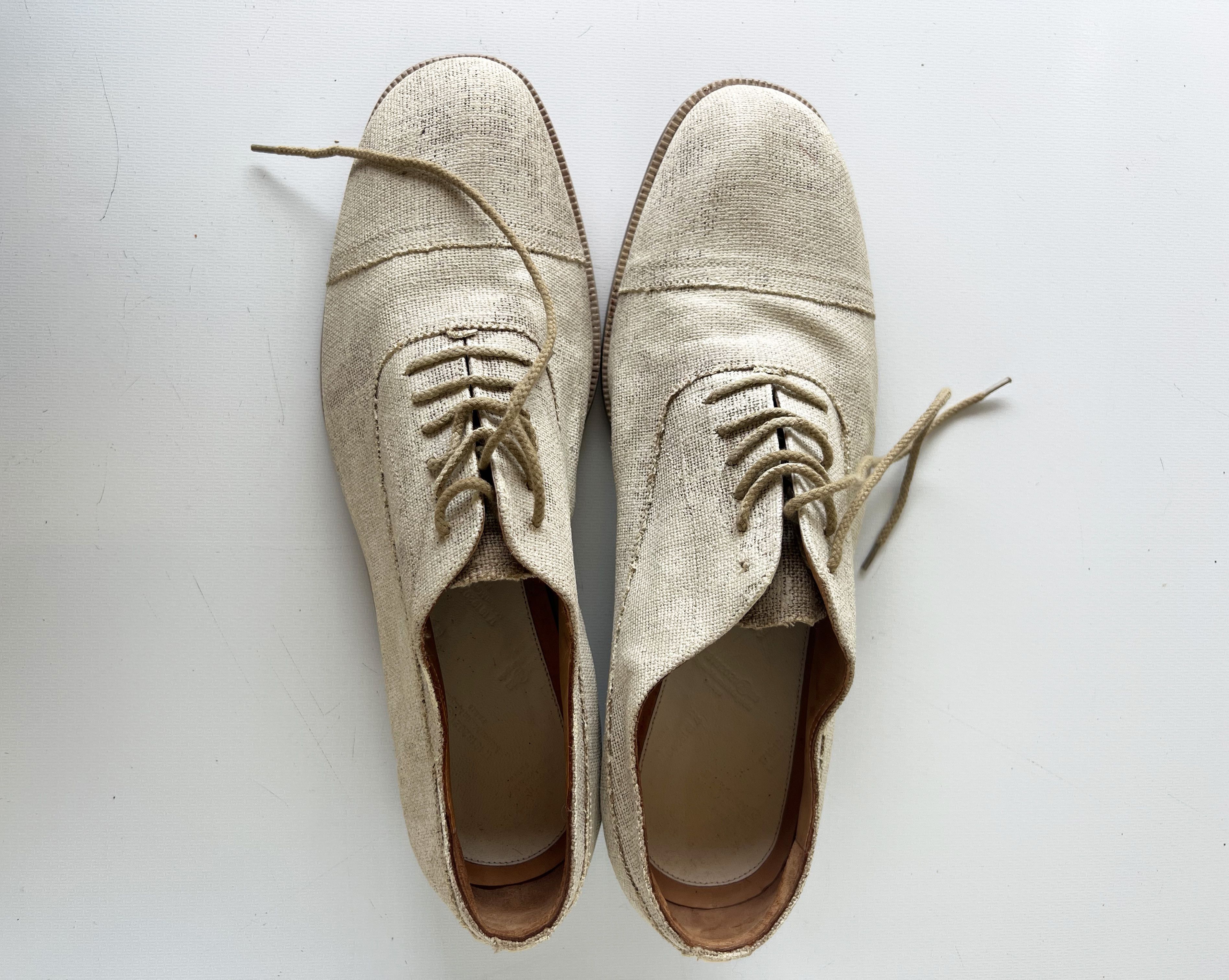 Maison Margiela maison martin Margiela painted linen lace up shoe Size US 11 / EU 44 - 2 Thumbnail