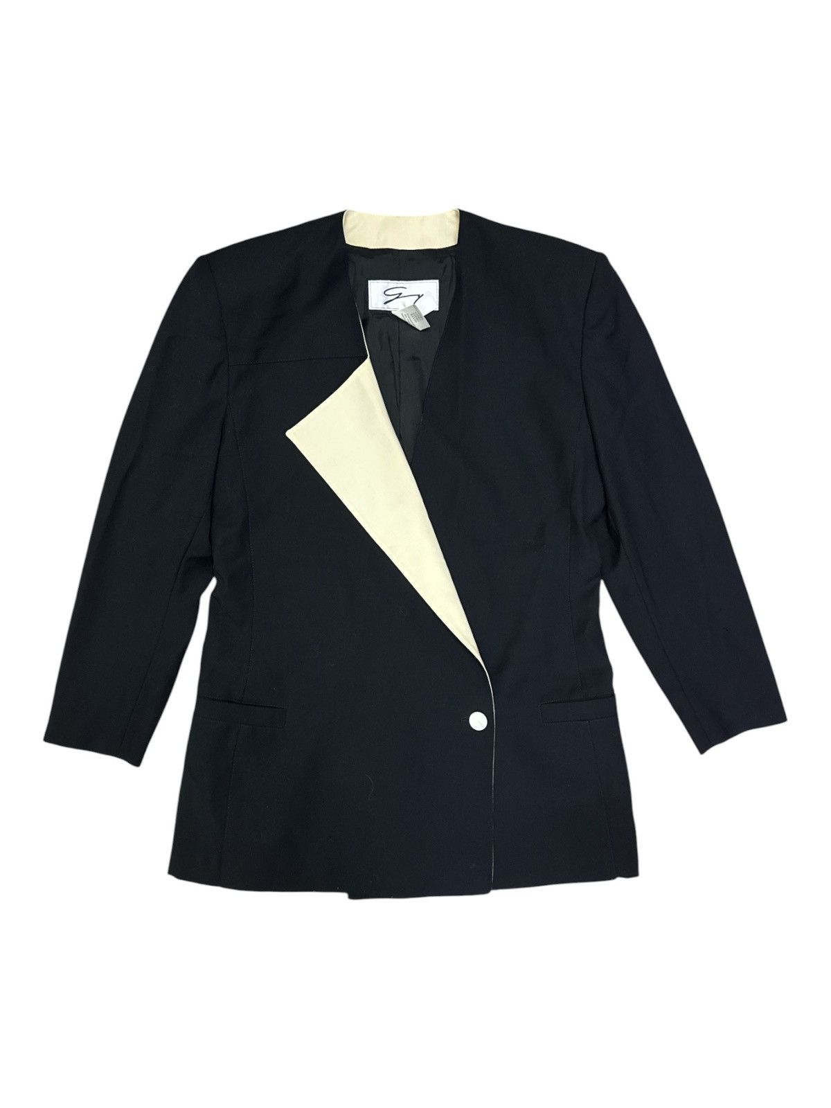 Vintage ICONIC 1980s GENNY ASYMMETRIC CLOSURE BLAZER JACKET COAT Size M / US 6-8 / IT 42-44 - 1 Thumbnail