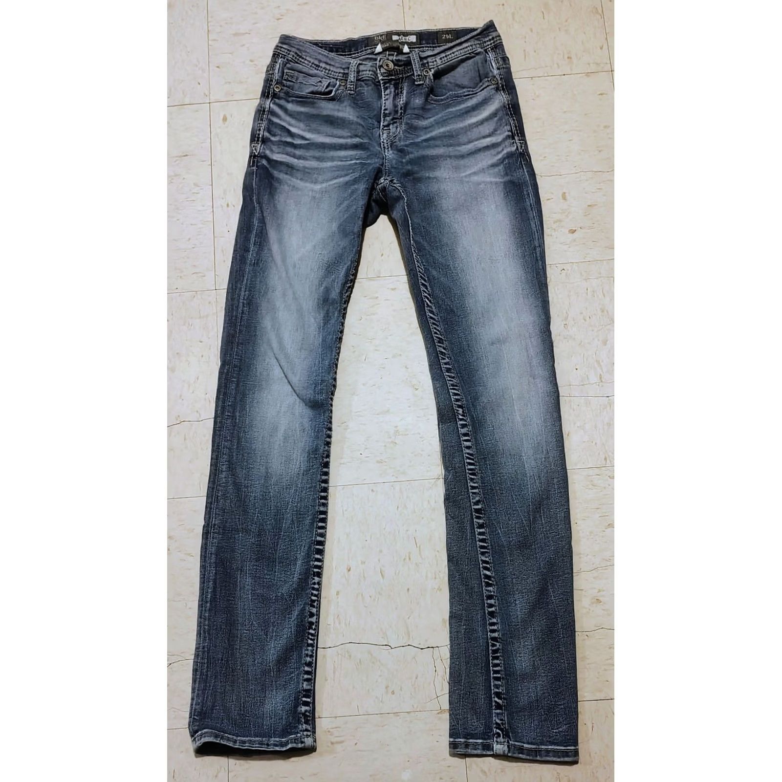 Vintage Mens Buckle BKE Alec Straight Jeans Medium Wash Size 29L Regular Blue Size US 29 - 3 Thumbnail