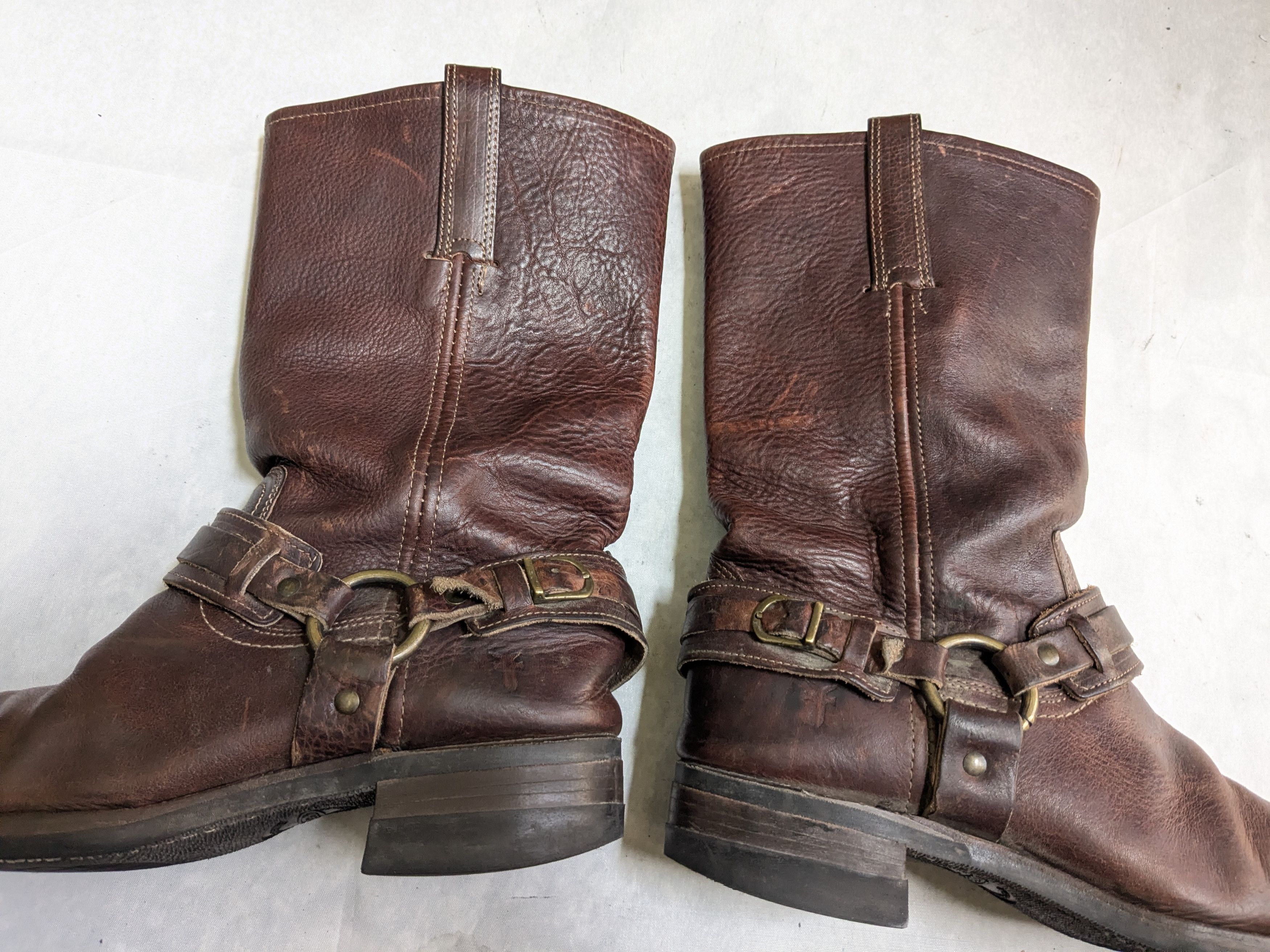 Frye Frye Harness Boots Brown Leather 10 M Buckle Size US 10 / EU 43 - 7 Thumbnail