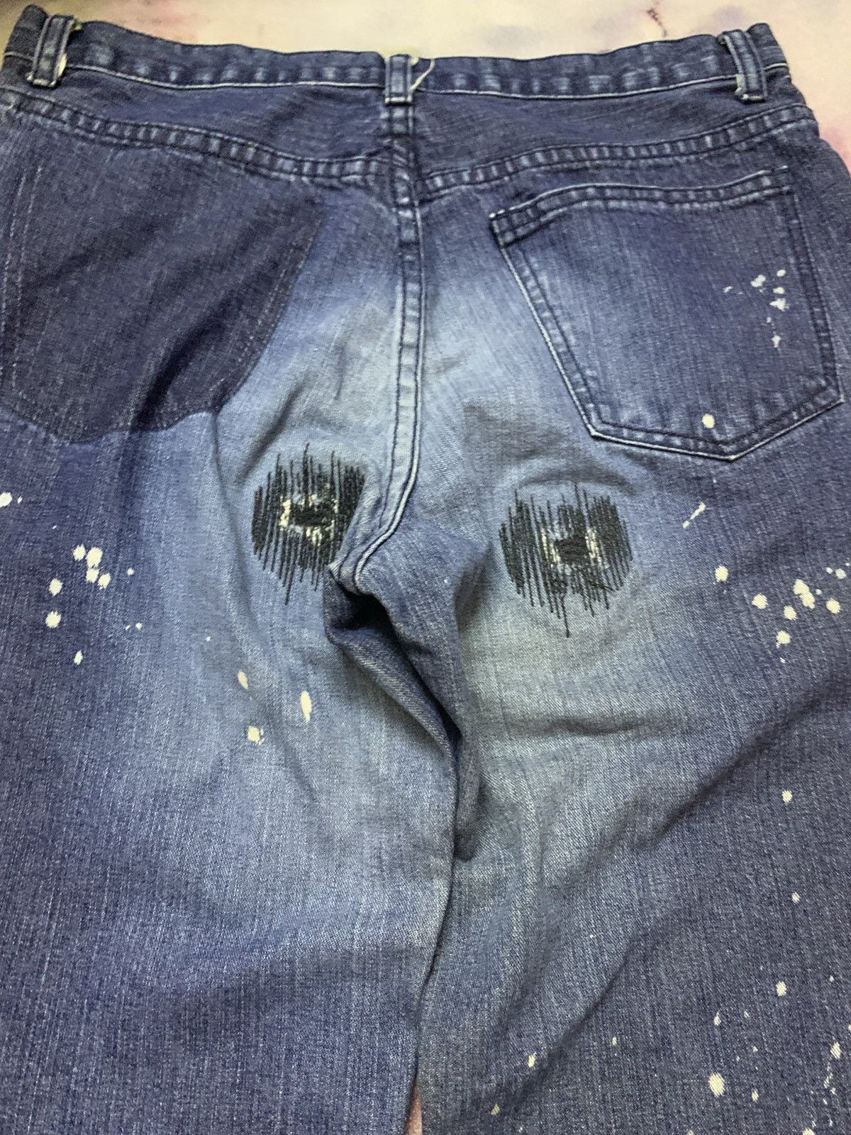 Number (N)ine Number (N)ine Distressed Paint Splatter Denim Size US 31 - 11 Thumbnail