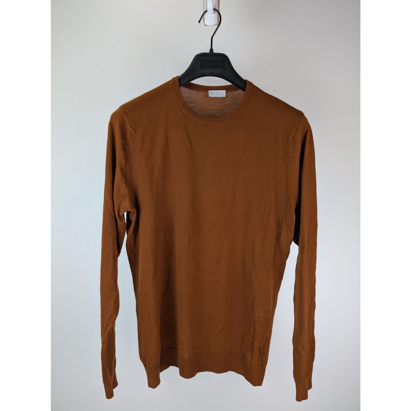 Brunello Cucinelli o1rshd1 CC20 Long-Sleeve Crewneck Sweater in Brown Size US M / EU 48-50 / 2 - 8 Thumbnail