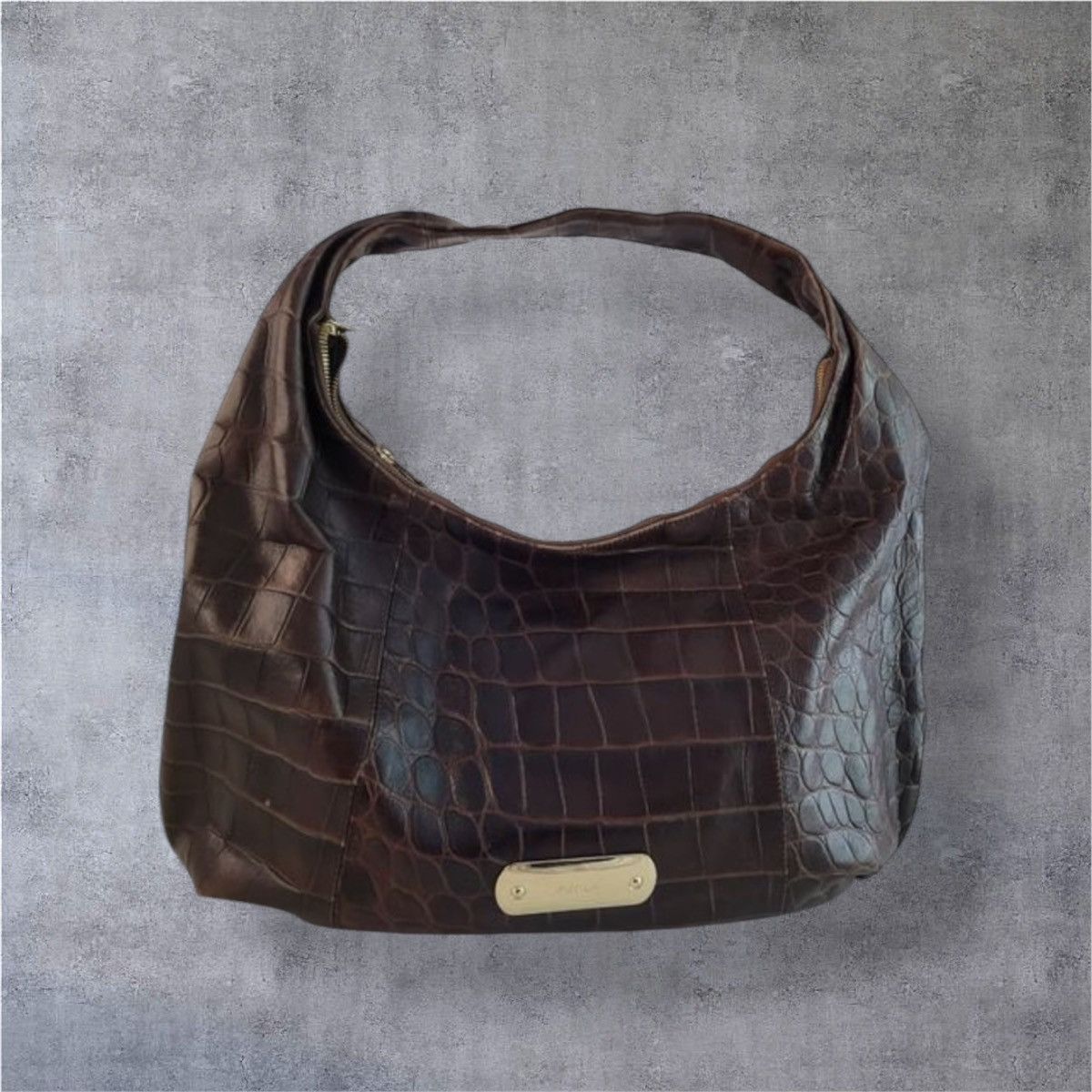 Furla Furla croc leather chocolate hobo bag Size ONE SIZE - 1 Thumbnail