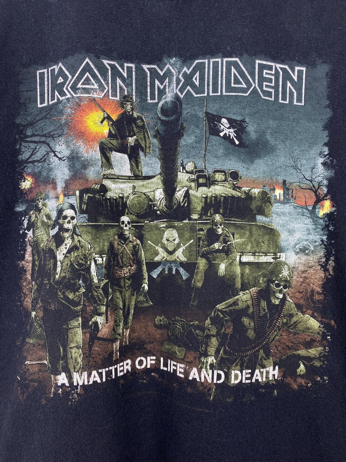 Band Tees Iron Maiden A Matter Of Life And Death T Shirt Y2K Metallica Size US M / EU 48-50 / 2 - 2 Thumbnail