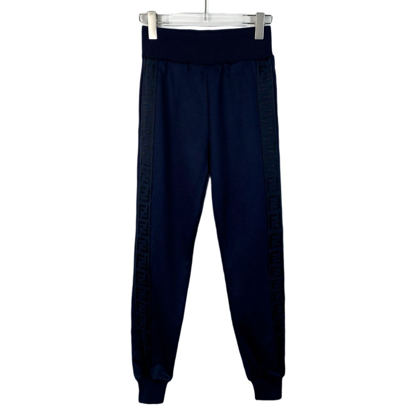 Fendi Fendi Womens Navy Side Logo Jogger Pants Size 38 S Ribbed Wa Size 38" / US 16 / IT 52 - 1 Thumbnail