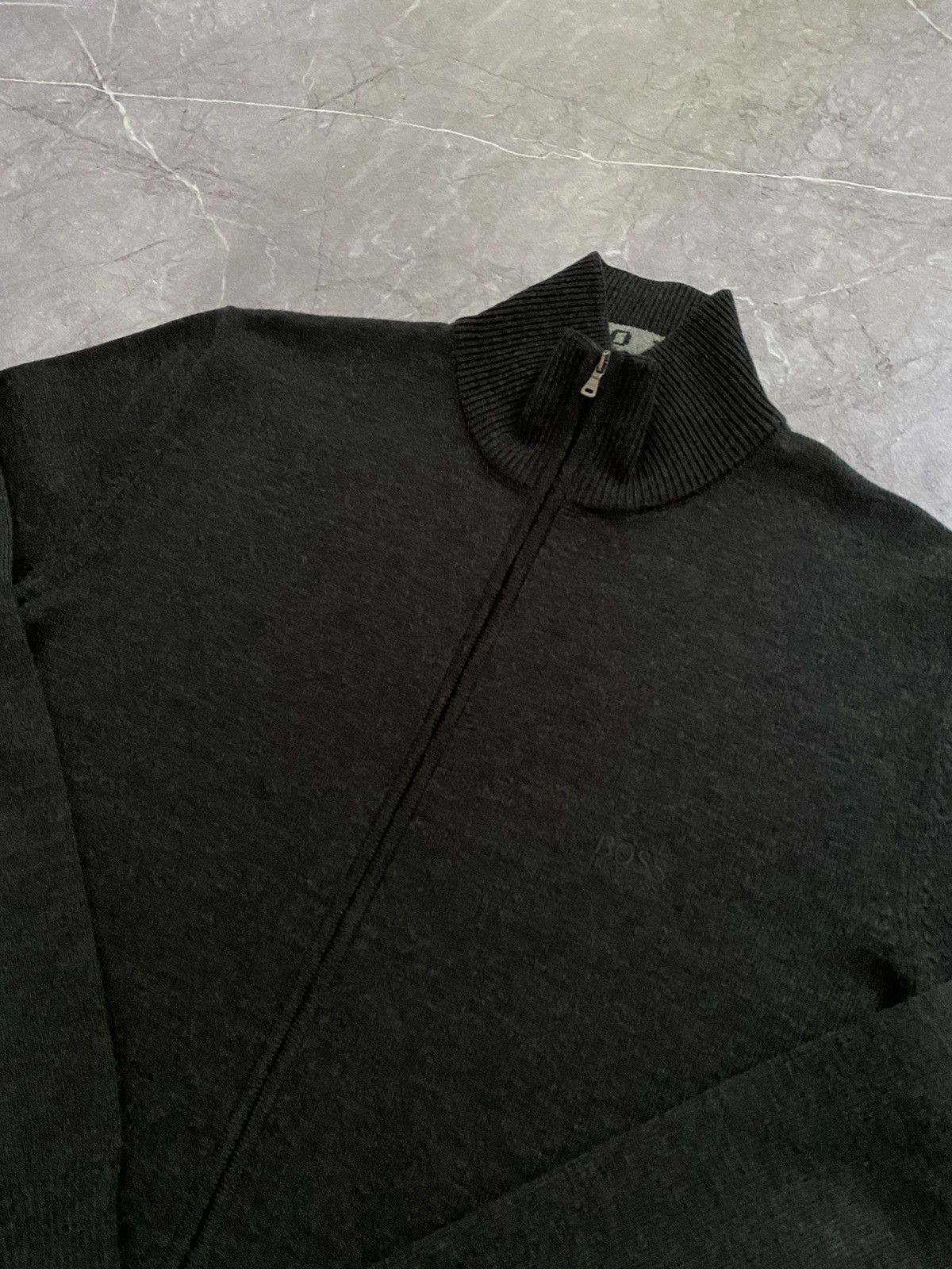 Hugo × Hugo Boss × Vintage Vintage Y2K Hugo Boss 100% Wool Full Zip Sweater Retro Size US L / EU 52-54 / 3 - 3 Thumbnail