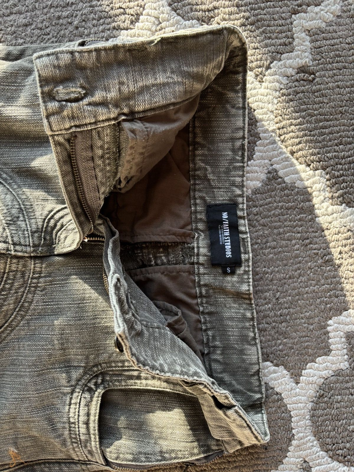 No Faith Studios No Faith Studios - Wave Cargo Structure - Khaki Size US 30 / EU 46 - 3 Thumbnail