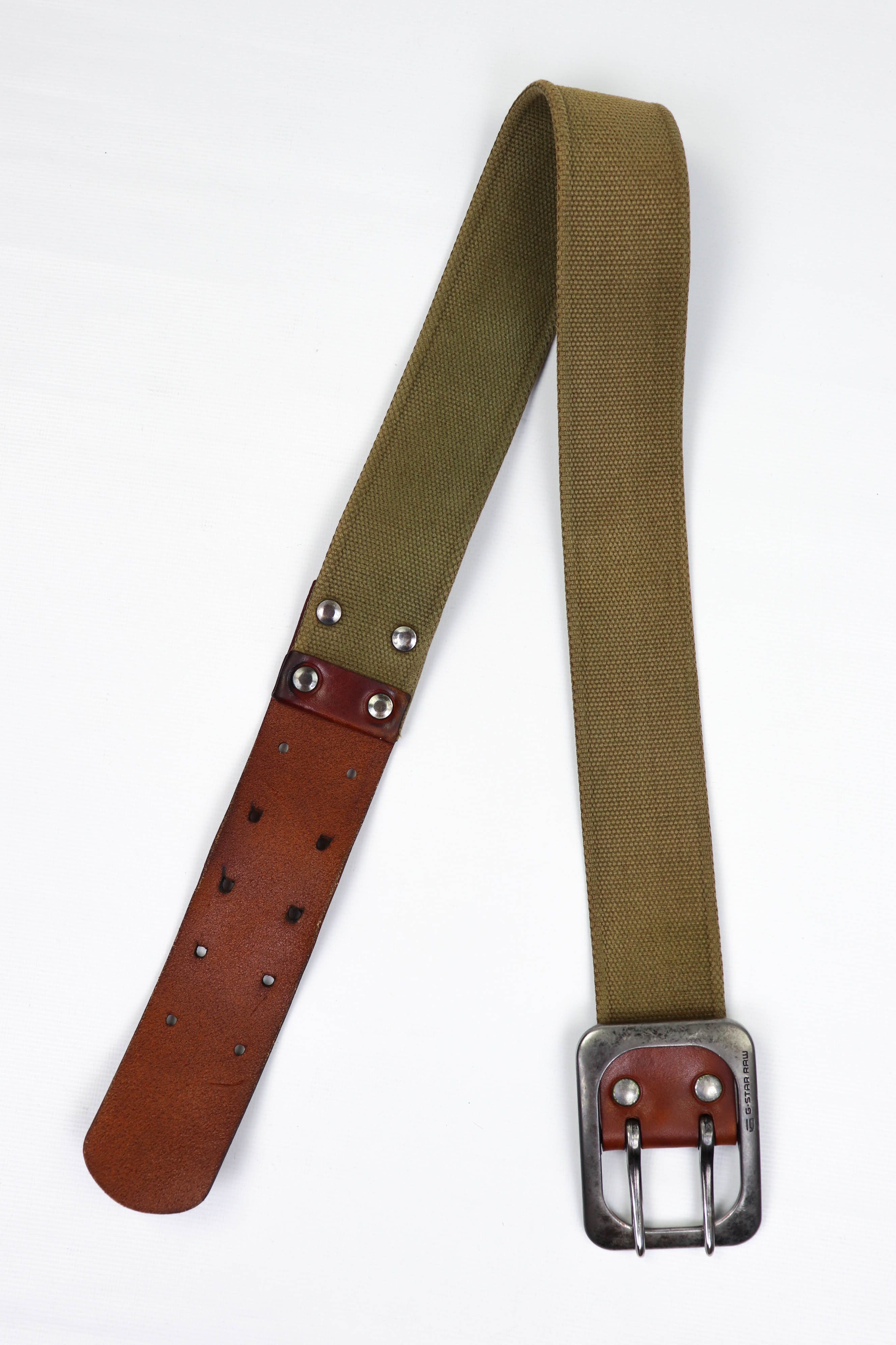 G-Star G-Star RAW Denim Vintage Canvas/Leather Split Belt Size ONE SIZE - 1 Thumbnail